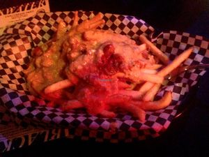 chilli cheese fries at Black Water Bar in Portland