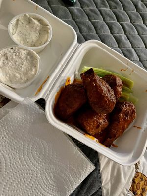 Buffalo wings   at Black Water Bar in Portland