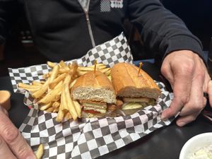 Chikn sandwich  at Black Water Bar in Portland