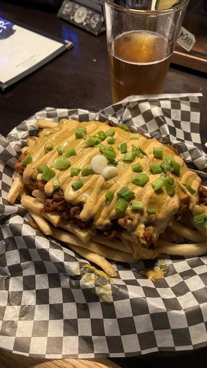 Chilli cheese friess  at Black Water Bar in Portland