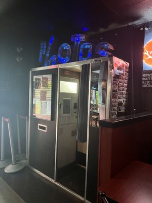 Photo booth inside  at Black Water Bar in Portland