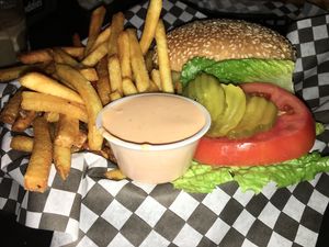 Scorpion Burger at Black Water Bar in Portland