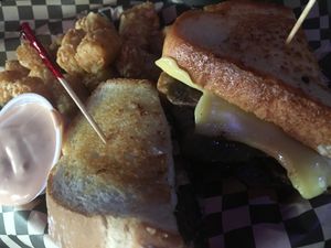 Patty Melt w/ Tater Tots at Black Water Bar in Portland