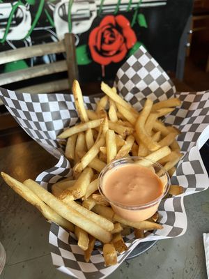 Fries were on point tonight and the Fri sauce 🔥  at Black Water Bar in Portland