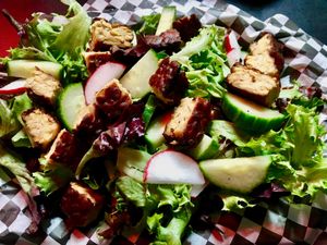Tempeh salad at Black Water Bar in Portland