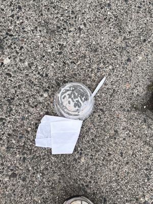 My ice cream after I dropped it on the ground   at CJ's Big Dipper in Bar Harbor