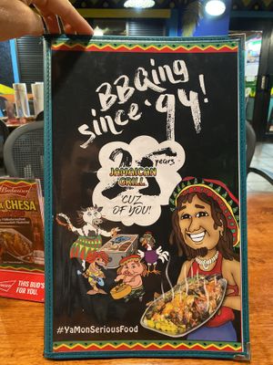 Front menu  at Jamaican Grill in Guam