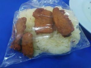 sticky rice and fake beef (mushroom) at June Vegetarian Restaurant - Maybe closed in Phuket