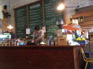 The counter at Cafe Mimosa in Takapuna