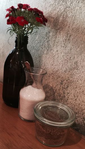 Table decorations at Cafe Mimosa in Takapuna