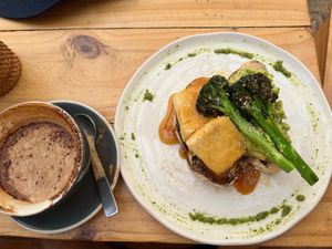 Smashed avo on toast with tofu  at Cafe Mimosa in Takapuna