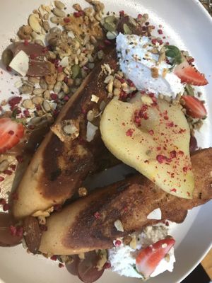 French toast (vegan)  at Cafe Mimosa in Takapuna