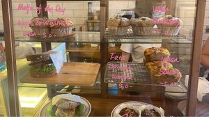 Cabinet food for your vegan muffin fix   at Cafe Mimosa in Takapuna