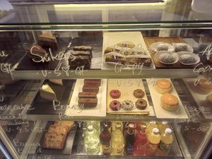 cabinet sweets at Cafe Mimosa in Takapuna