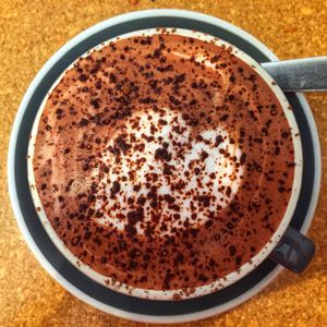 Hot Chocolate with almond milk at Cafe Mimosa in Takapuna