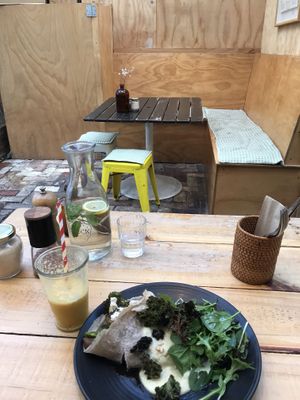 Cute outdoor area at Cafe Mimosa in Takapuna