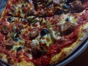 We serve healthy pizza too. at Happy Buddha - Pop-Up in Shanghai