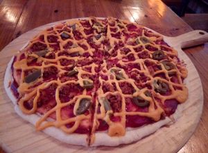 Spicy pizza at Happy Buddha - Pop-Up in Shanghai