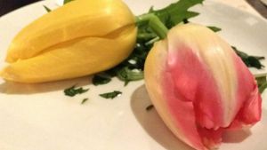 I ate tulips at a special event!  at Pettirosso in Seattle