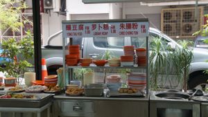 Stalls at Blue Boy Vegetarian Food Centre in Kuala Lumpur