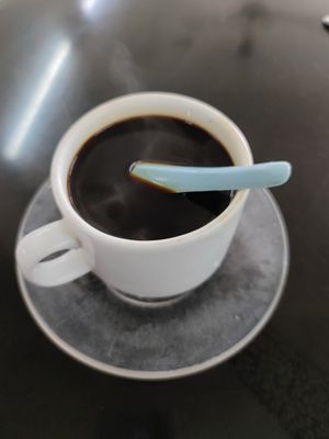 Great coffee. As black as my soul. at Blue Boy Vegetarian Food Centre in Kuala Lumpur
