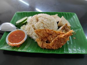 Second chicken rice at Blue Boy Vegetarian Food Centre in Kuala Lumpur