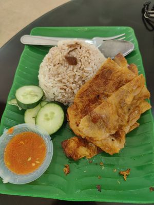 Chicken rice at Blue Boy Vegetarian Food Centre in Kuala Lumpur