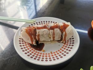 Poh Piah, you can order spicy sauce on the side at Blue Boy Vegetarian Food Centre in Kuala Lumpur