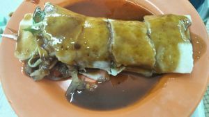 Popiah，It's ok only, the skin is very hard at Blue Boy Vegetarian Food Centre in Kuala Lumpur