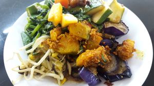 Veggie deliciousness at Blue Boy Vegetarian Food Centre in Kuala Lumpur