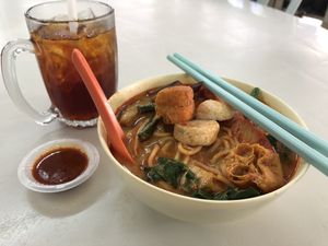 Laksa  at Blue Boy Vegetarian Food Centre in Kuala Lumpur