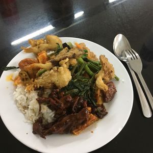 Cheap cheerful and tasty ! at Blue Boy Vegetarian Food Centre in Kuala Lumpur