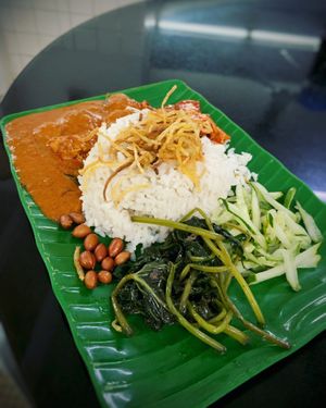 Nasi Lemak at Blue Boy Vegetarian Food Centre in Kuala Lumpur