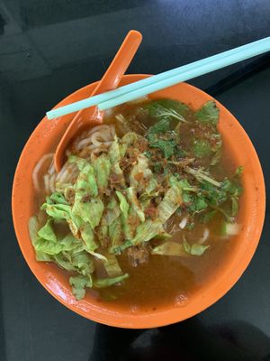 Asam Laksa at Blue Boy Vegetarian Food Centre in Kuala Lumpur