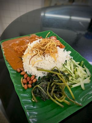 Nasi Lemak at Blue Boy Vegetarian Food Centre in Kuala Lumpur