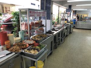 Variety of spread  at Blue Boy Vegetarian Food Centre in Kuala Lumpur
