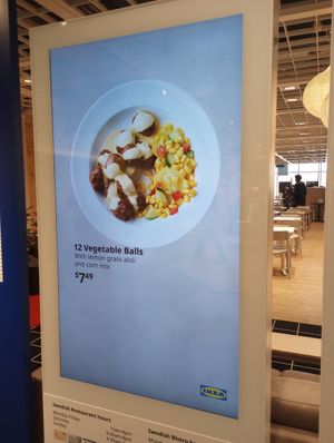Veggie balls option upstairs cafeteria (Dec 2023) at IKEA in West Chester