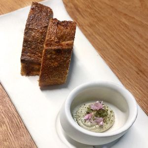 Fresh Sourdough with Lemon Thyme Butter at Farm Spirit - Pop Up in Portland