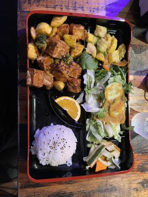 Teriyaki tofu bento box  at Domo Cafe in Fort Walton Beach