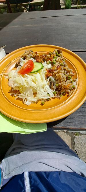 Kuba-puffed barley with mushrooms and vegetables at Krcma U dwau Maryi in Cesky Krumlov