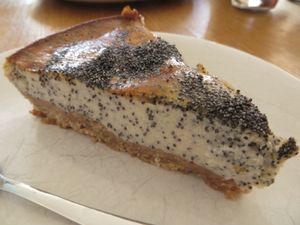Vegan poppy seeds cheese cake at Café VIVAVE in Freiburg