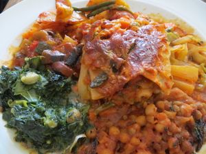 Vegan Lasagna with curries at Café VIVAVE in Freiburg