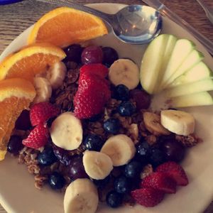 Bottletree's own granola with fruit & soy milk at Bottletree Bakery in Oxford