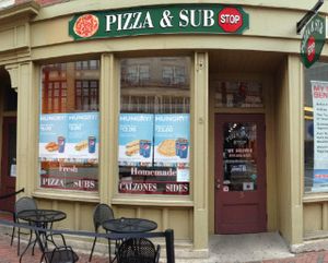 We serve Unique, tasty Veggie, Gluten Free and Vegan items. at Pizza & Sub Stop in Lowell