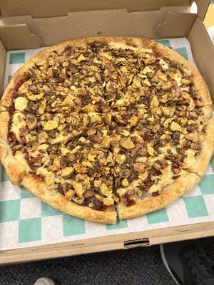 BBQ chicken bacon pizza  at Pizza & Sub Stop in Lowell