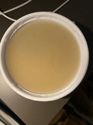 Miso soup at Zhu's Vegan Kitchen in Arlington