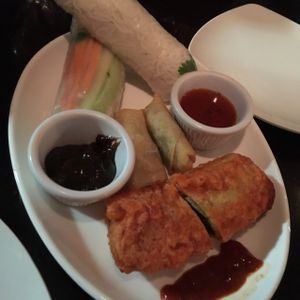 roll sampler appetizer  at Zhu's Vegan Kitchen in Arlington