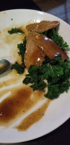 Almost forgot to take a pic! Black pepper seitan #Veganuary at Zhu's Vegan Kitchen in Arlington