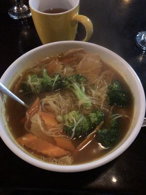 Curry noodles ♥️ at Zhu's Vegan Kitchen in Arlington