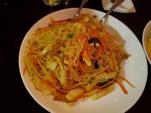 Singapore rice noodles at Zhu's Vegan Kitchen in Arlington